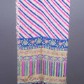 Cream Leheriya Printed Saree Multicolor Designer Embroidered Border