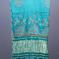 Turquoise Blue Designer Printed Saree with Floral Mandala Motifs