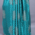 Turquoise Blue Designer Printed Saree with Floral Mandala Motifs