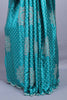 Turquoise Blue Designer Printed Saree with Floral Mandala Motifs