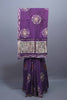 Purple Bandhani Printed Saree Floral Mandala Motifs Designer Border