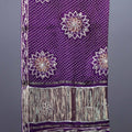 Purple Bandhani Printed Saree Floral Mandala Motifs Designer Border