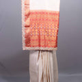 Cream Silk Saree with Orange Zari Woven Border Rich Pallu