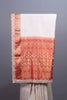 Cream Silk Saree with Orange Zari Woven Border Rich Pallu