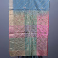 Multicolor Pastel Silk Saree Embroidered Butti Work Tassel Pallu