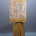 Mustard Yellow Banarasi Silk Saree Silver Zari Weaving Heavy Designer Border 