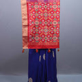 Royal Blue Silk Saree Red Patola Design Pallu Zari Traditional Saree