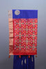 Royal Blue Silk Saree Red Patola Design Pallu Zari Traditional Saree