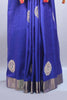 Royal Blue Silk Saree Red Patola Design Pallu Zari Traditional Saree