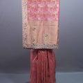 Pink Banarasi Silk Saree with Gold Zari Weaving Embroidered Border