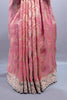 Pink Banarasi Silk Saree with Gold Zari Weaving Embroidered Border