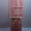 Rose Pink Banarasi Silk Saree with Zari Weaving, Heavy Traditional Pallu 