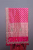 Hot Pink Banarasi Silk Saree with Silver Zari Buti Work Designer Border