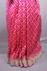 Hot Pink Banarasi Silk Saree with Silver Zari Buti Work Designer Border