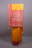 Yellow Banarasi Silk Saree with Zari Floral Weaving Rich Border