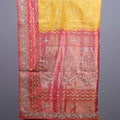 Yellow Banarasi Silk Saree with Zari Floral Weaving Rich Border