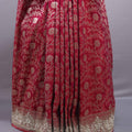 Red Banarasi Silk Saree with Gold Zari Floral Weaving Heavy Border