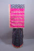 Pink Navy Blue Patola Silk Saree with Ikat Print Zari Lace Border