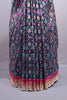 Pink Navy Blue Patola Silk Saree with Ikat Print Zari Lace Border