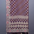 Wine Purple Designer Silk Saree Heavy Gold Zari Embroidery Sare
