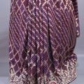 Wine Purple Designer Silk Saree Heavy Gold Zari Embroidery Sare