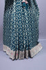 Teal Green Designer Silk Saree with Heavy Silver Zari Paisley Border