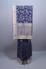 Royal Blue Silk Saree with Silver Zari Border Floral Motifs Saree 