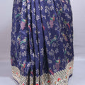 Royal Blue Silk Saree with Silver Zari Border Floral Motifs Saree