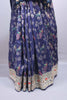 Royal Blue Silk Saree with Silver Zari Border Floral Motifs Saree