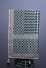 Teal Green Designer Silk Saree Silver Zari Border Geometric Weave Pattern