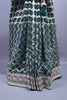 Teal Green Designer Silk Saree Silver Zari Border Geometric Weave Pattern