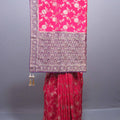 Rani Pink Banarasi Silk Saree Heavy Zari Border Floral Weaving Saree