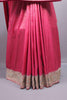 Rani Pink Designer Silk Saree Heavy Embroidered Border Stone Work