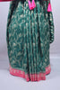 Green Banarasi Silk Saree Pink Contrast Border Zari Weaving Saree
