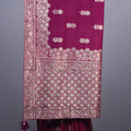 Wine Purple Banarasi Silk Saree Rich Zari Weaving Heavy Border