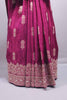 Wine Purple Banarasi Silk Saree Rich Zari Weaving Heavy Border