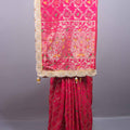 Rani Pink Banarasi Silk Saree Heavy Zari Border Meenakari Weaving Saree