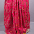 Rani Pink Banarasi Silk Saree Heavy Zari Border Meenakari Weaving Saree