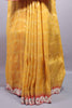 Mustard Yellow Silk Saree Red Contrast Border Embroidered Lace Saree