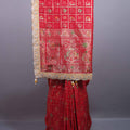 Red Banarasi Silk Saree with Meenakari Motifs Heavy Zari Border 