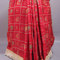Red Banarasi Silk Saree with Meenakari Motifs Heavy Zari Border