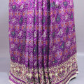 Purple Traditional Embroidered Saree Heavy Border Tassel Pallu