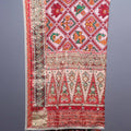Pink Red Traditional Patola Saree Heavy Embroidered Border Tassel Pallu