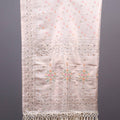 Off White Embroidered Silk Saree with Floral Pallu Tassel Border