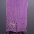 Purple Designer Silk Saree with Floral Embroidery Mirror Work Border