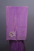 Purple Designer Silk Saree with Floral Embroidery Mirror Work Border