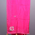 Rani Pink Silk Saree with Paisley Embroidery Mirror Work Border