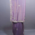 Lavender Silk Saree with Heavy Silver Embroidered Border Designer Pallu 