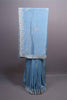 Dusty Blue Soft Georgette Saree with Silver Zari Embroidered Border 