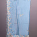 Dusty Blue Soft Georgette Saree with Silver Zari Embroidered Border